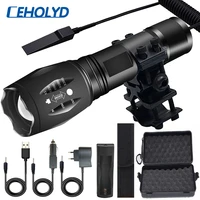 ceholyd 5 modes zoom light highlight flashlight 18650 battery waterproof hunting light tactical led flashlight bicycle light