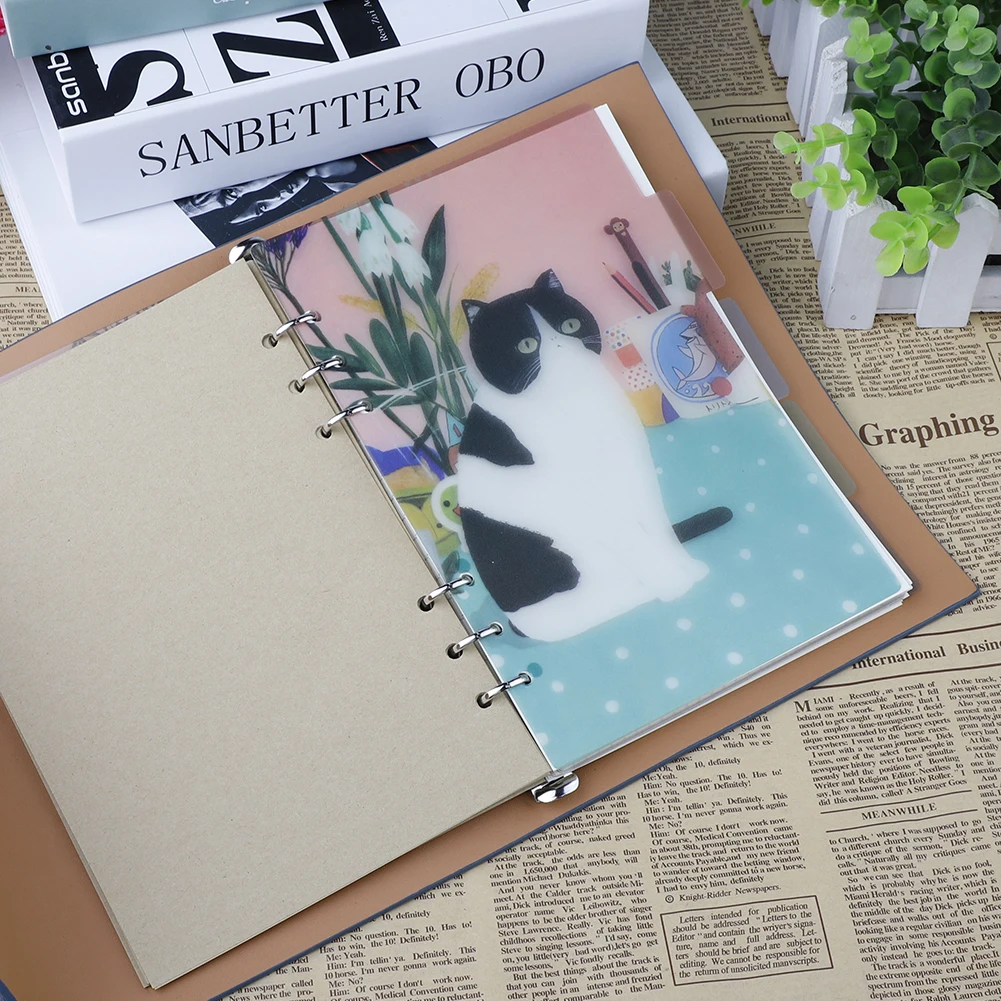 5pcs A5/A6 Colored Notebook Index Page Matte Cover Spiral Diary Planner Note Book Category Pages Stationery | Канцтовары для офиса