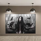 Современный простой плакат с черно-белым изображением танцовщицы, Декор, Ангел, девушка, картина маслом на холсте, Настенная картина, искусство, украшение для дома без рамки