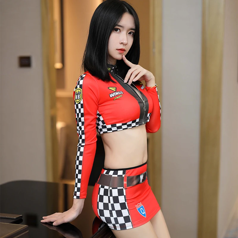 Женский эротический костюм-гонщик Высокоэластичный костюм для косплея девочек