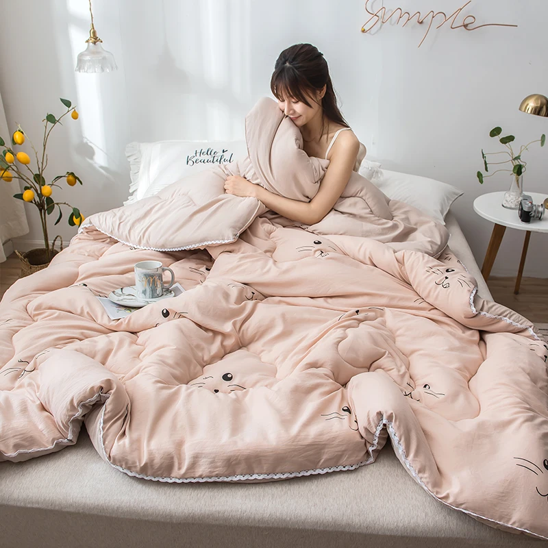 

Warm Soft Winter Comforter High Quality Down Quilt Duvet Bedding Filler/filling King Queen Twin Size Duvet Pure Color Style