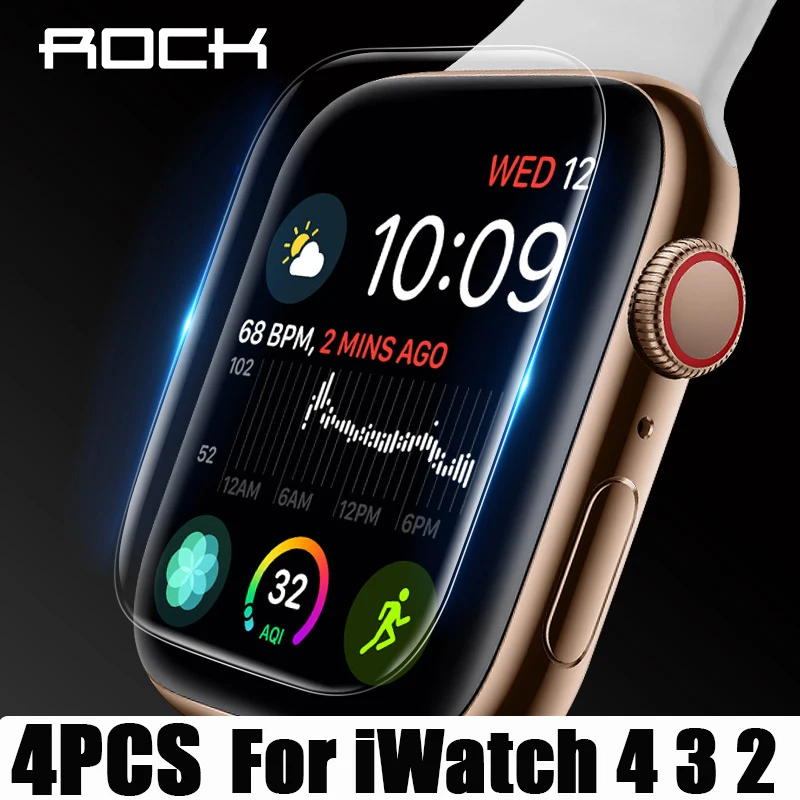 ROCK 4 шт. для iwatch защита экрана 3 2 Гидрогелевая защитная пленка 38 мм 40 42 44 Apple Watch