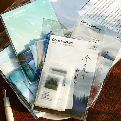 Декоративные наклейки в виде винтажных ландшафтных растений дневник