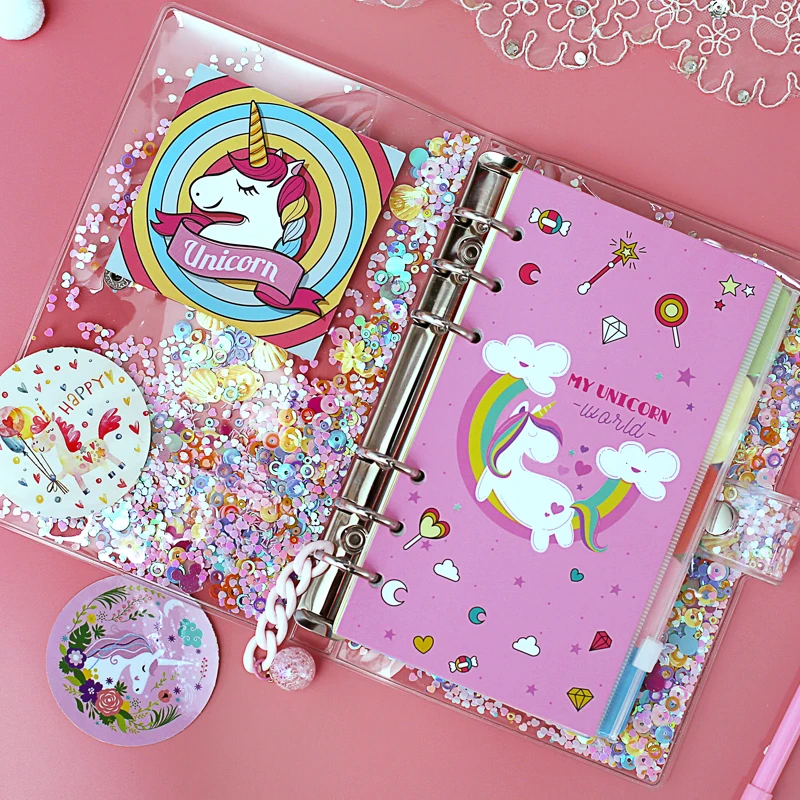 Блокнот А5/А6 в комплекте милый Органайзер со сверкающими листьями и ПВХ