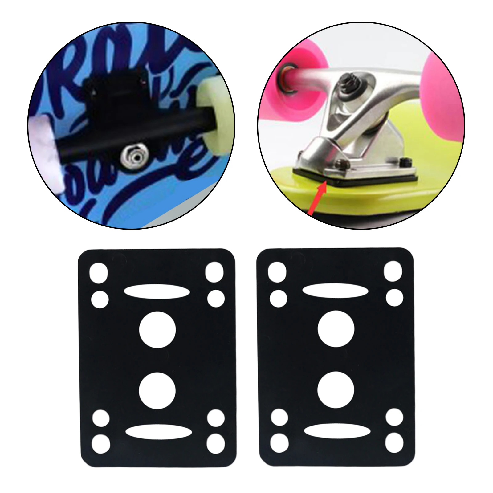 

2pcs Skateboard Riser Pad 4mm Rubber Gaskets for Longboard Dance Board Soft Longboard Super Shockpads