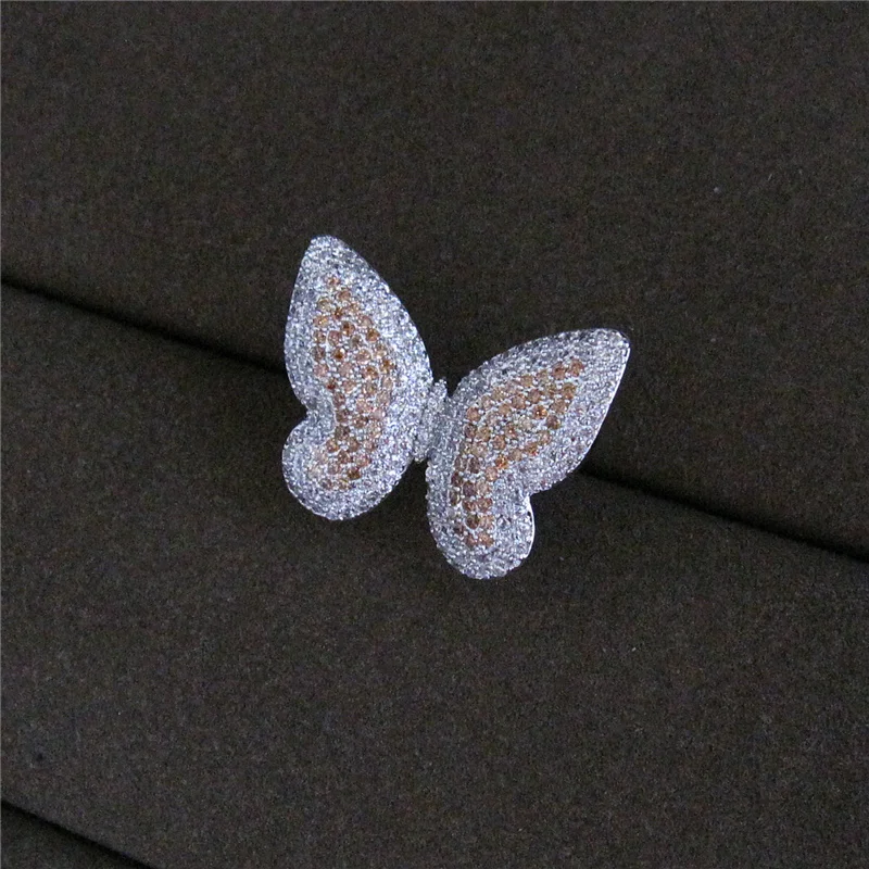 Модное ожерелье с кулоном-бабочкой из фианита AAA простое кулоном для