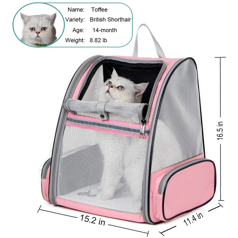 

Breathable Pet Cat Carrier Backpack Large Capacity Cat Dogs Carrying Bag Folding Pet Chest Portable Outdoor Travel Pets Carrier