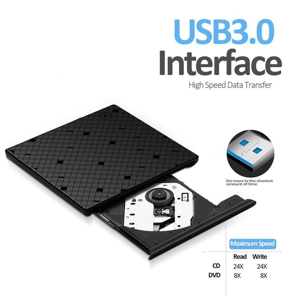 Внешний DVD ROM Оптический привод USB 3 0 CD ридер для ноутбука ПК MAC мобильный рекордер