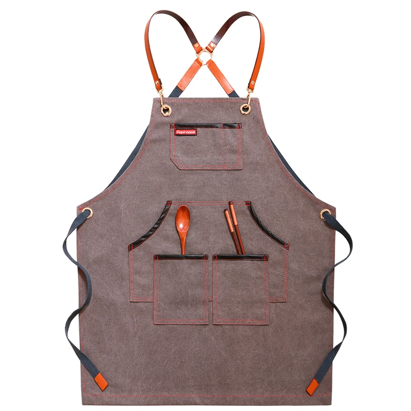 

Apron Denim Canvas Men and Women Barista Milk Tea Shop Hairdressing Manicure Barber Overalls