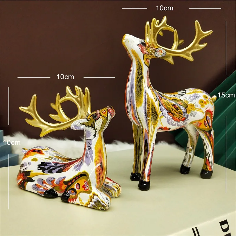 

Nordic New and colorful deer Creative resin handicraft ornaments Creative resin handicraft ornaments decoration home