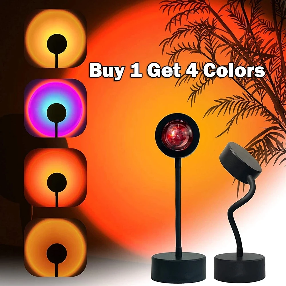 

Sunset Lamp, USB закат лампа, радусветильник проектор атмосферный ночник домашний фон фотография Декор красочная лампа