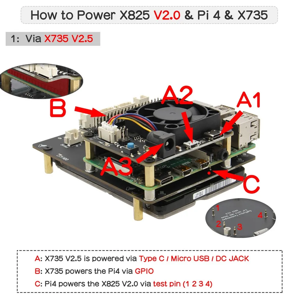 Raspberry Pi 2 5 дюйма SATA HDD/SSD щит X825 V2.0 Плата расширения хранилища для 4 Модель