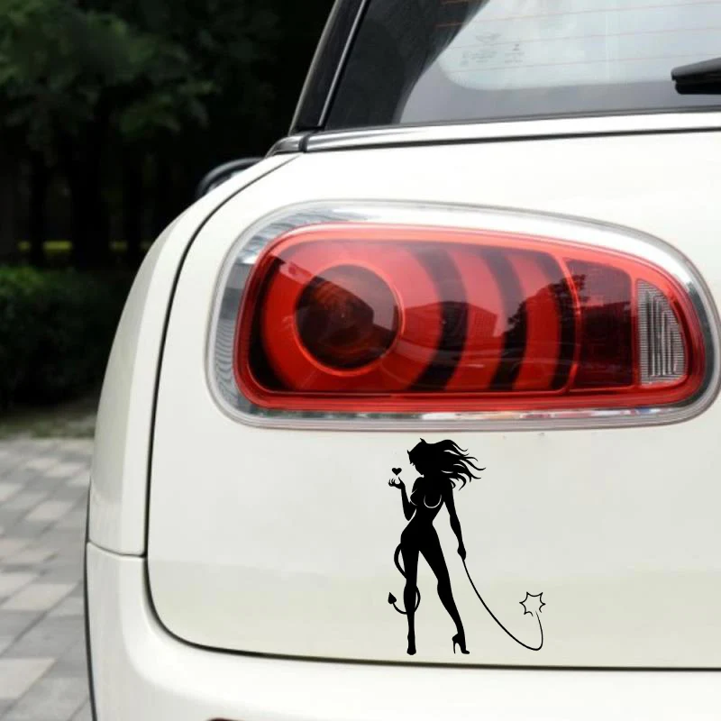 

Creativity Car Stickers Sexy Devil Girl Window Bumper Decals Cover Scratches For Motorcycle Audi A4 Car Accessories KK18*14cm