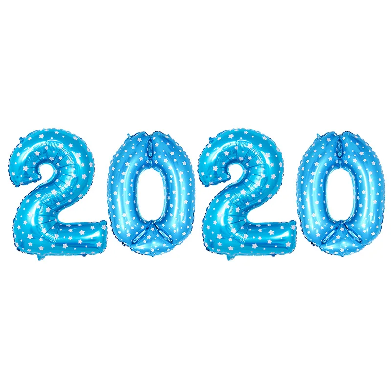 4 шт 16/30 дюймов розовое Золотое серебряное число 2020 новогодние гелиевые