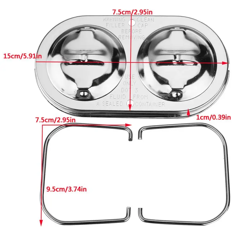 Хромированная крышка главного тормозного цилиндра с двумя тормозами под залог