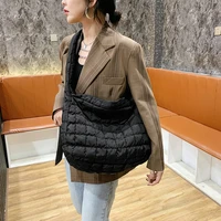 new winter big pillow bag shoulder bag space cotton handbag woman casual tote down diagonal bags feather padded ladies shopping