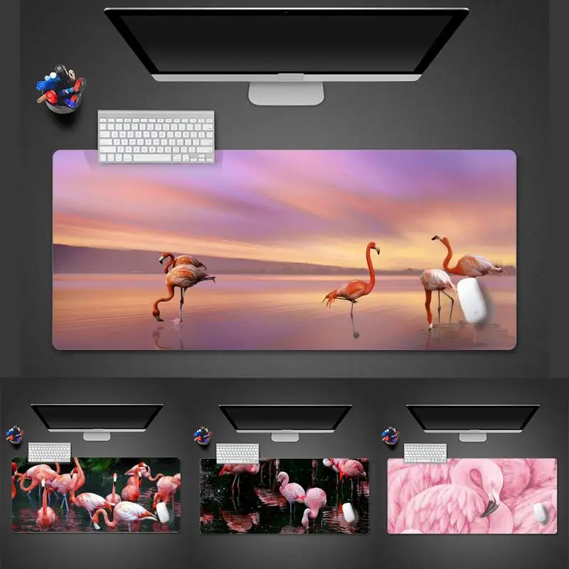 

Уникальный настольный игровой коврик для мыши с изображением фламинго, настольный защитный большой коврик для мыши для геймеров, коврик X XL,...