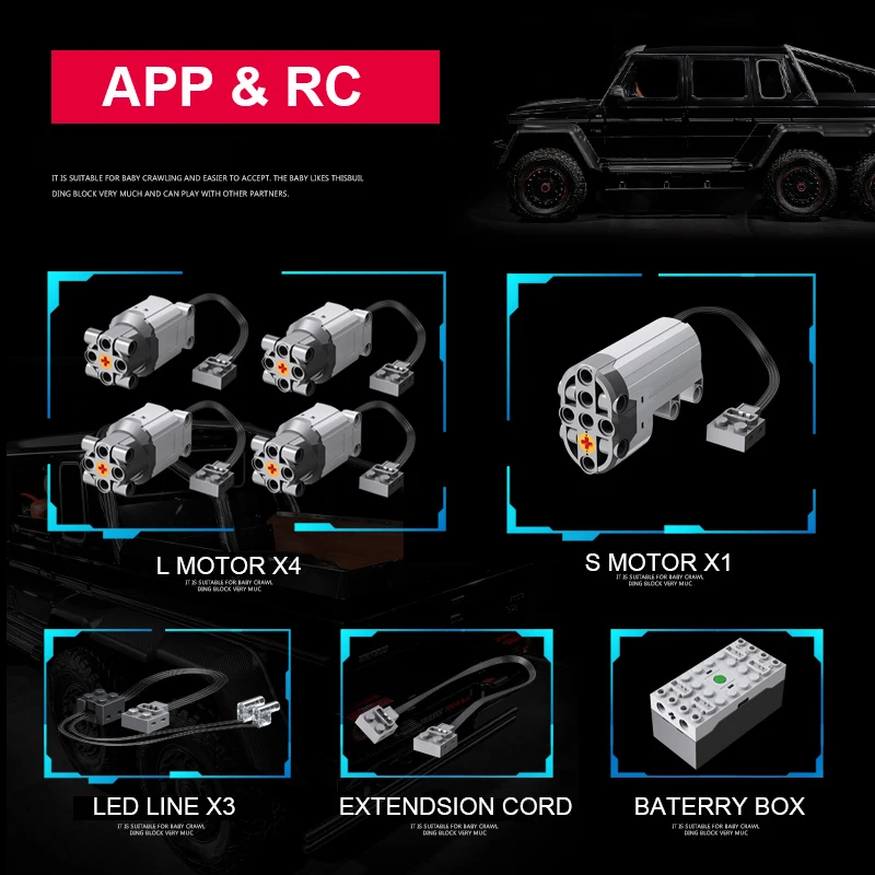 Масштаб 1:8 AMG G63 6X6 совместимый Technic MOC строительные блоки кирпичи развивающие игрушки дни рождения Gfits для мальчика