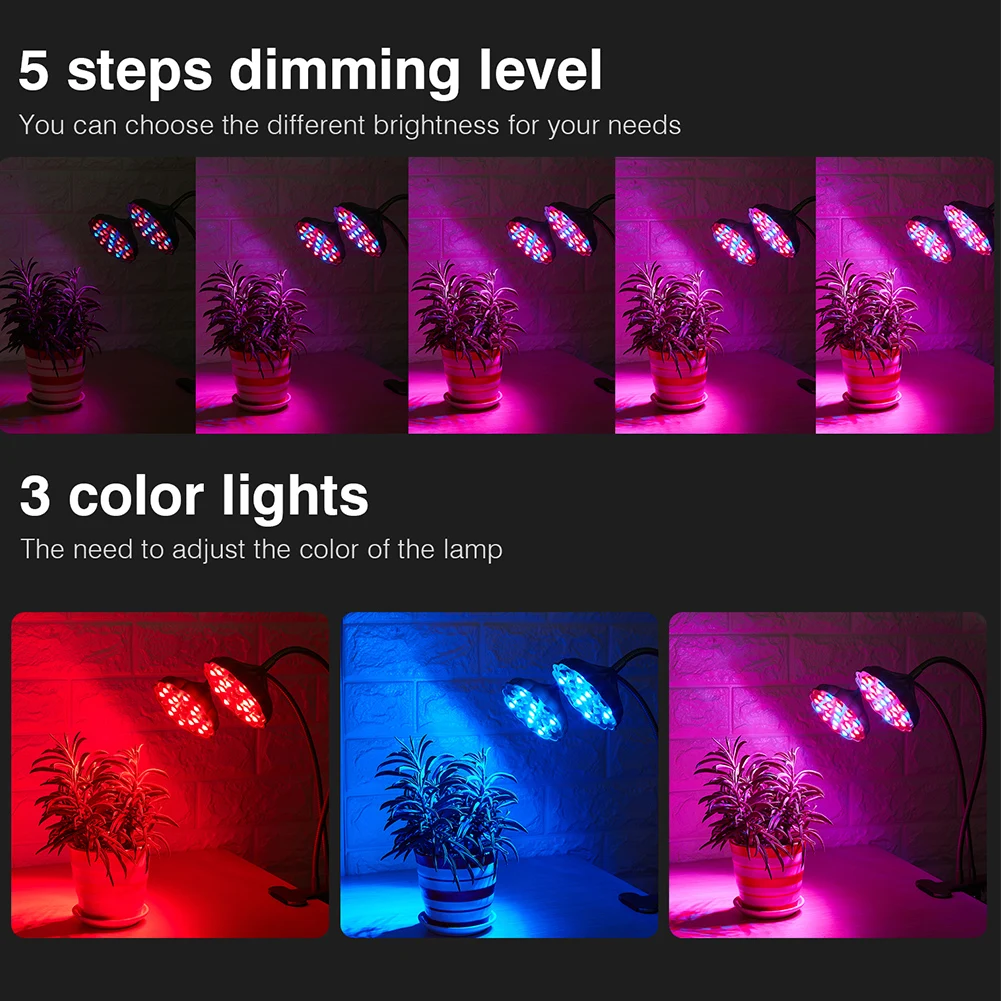 

20W Indoor Full With Timer Flower LED Plant Growth Light Clip On Modern For Seedling Greenhouse Blooming Easy Install