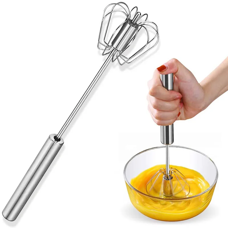 

Hand Pressure Egg Beater Semi-automatic Stainless Steel Self Turning Cream Utensils Whisk Manual Mixer Kitchen Accessories Tools