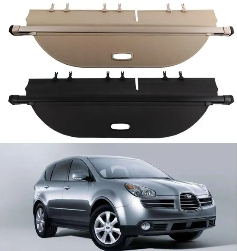

Rear Trunk Security Screen Privacy Shield Cargo Cover For Subaru Tribeca 2006 2007 2008 09 2010 2011 2012 (Black/Beige)