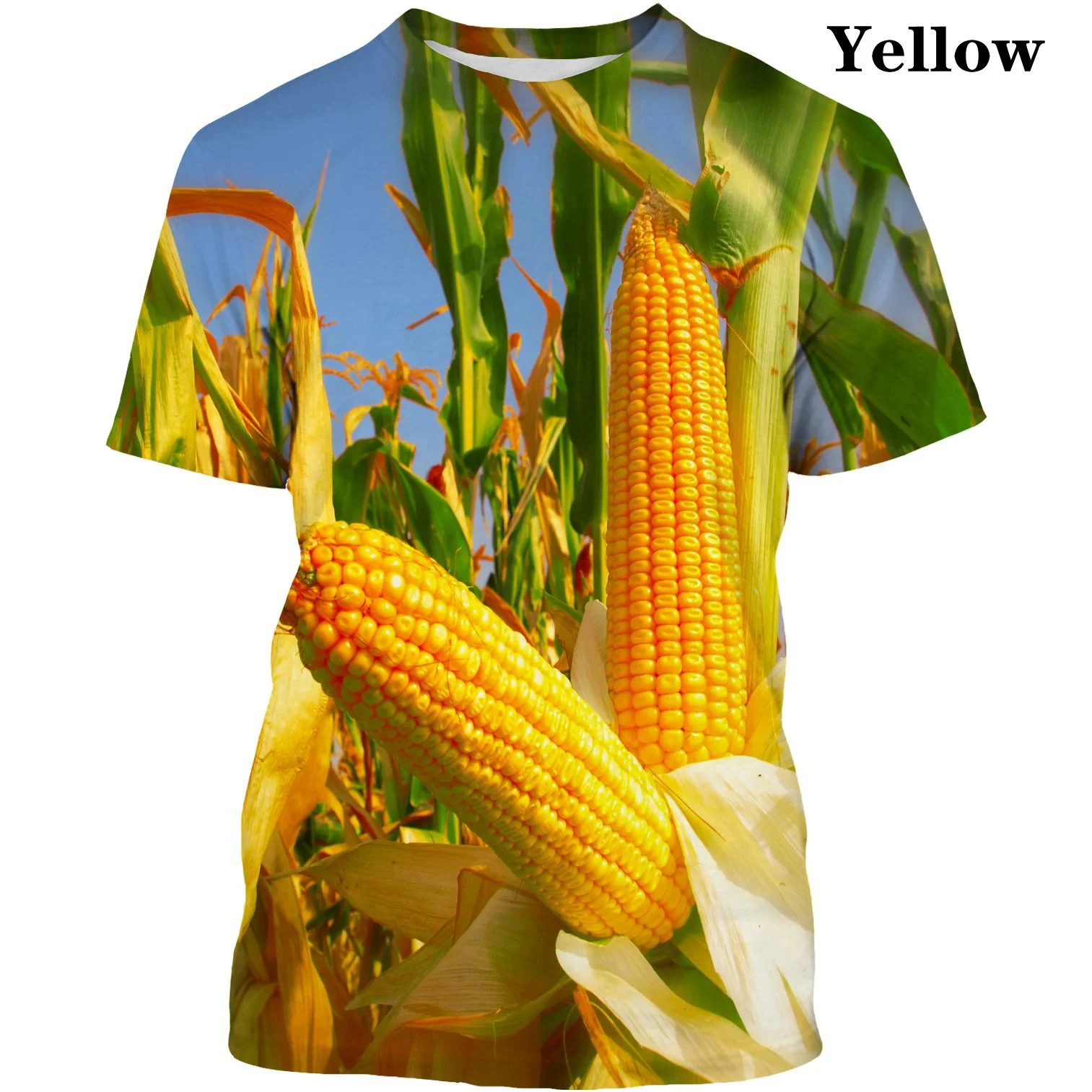 Новая модная футболка с 3D-принтом кукурузы модный трендовый Повседневный Топ