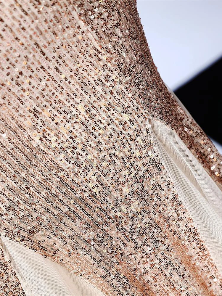 Женское вечернее платье с листьями лотоса длинное платье-Русалка блестками для