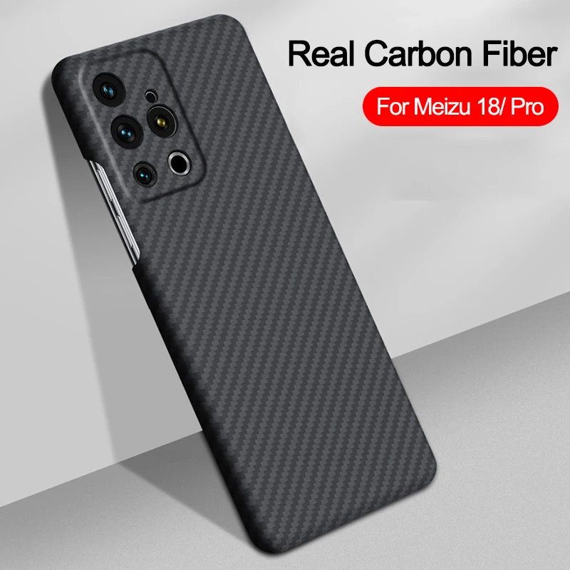 

Pure Real Carbon Fiber Cases for Meizu 18 Pro Case Original Aramid Fiber Ultra Thin Shockproof Back Cover Capa Fundas