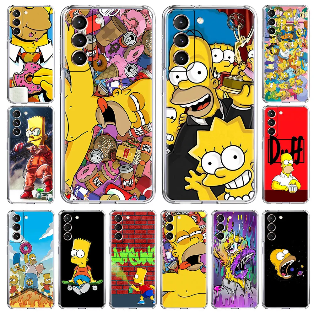 

Прозрачный чехол для Samsung Galaxy S20 FE S21 Ultra S10 Plus Note 10 Lite, прозрачный мягкий чехол с забавным Гомером J. Чехол из ТПУ с изображением Симпсона