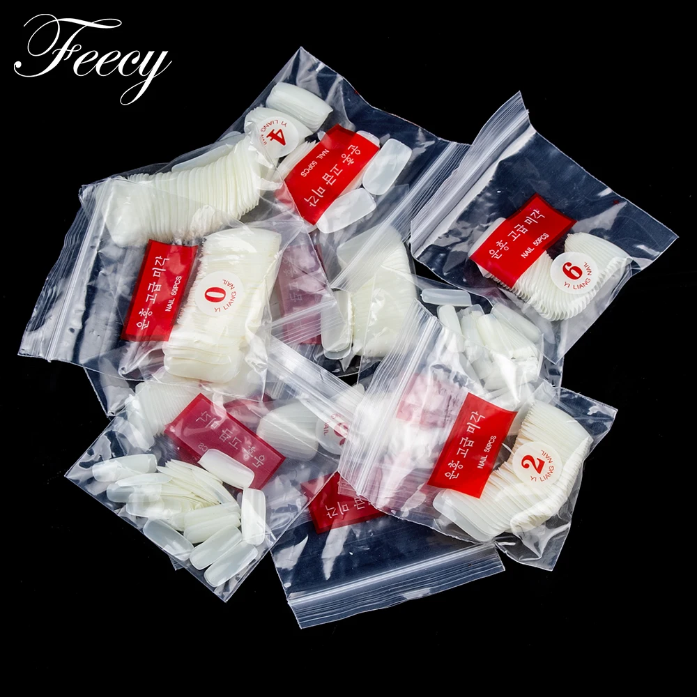 

500pcs French Acrylic False Nail Tips Artificial Full Half Cover White Clear Fake Nail Tip Ballerina Natural UV Gel Manicure Tip