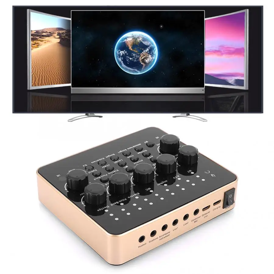 Внешняя звуковая карта KTV для прямой трансляции микрофон записи USB Микшер