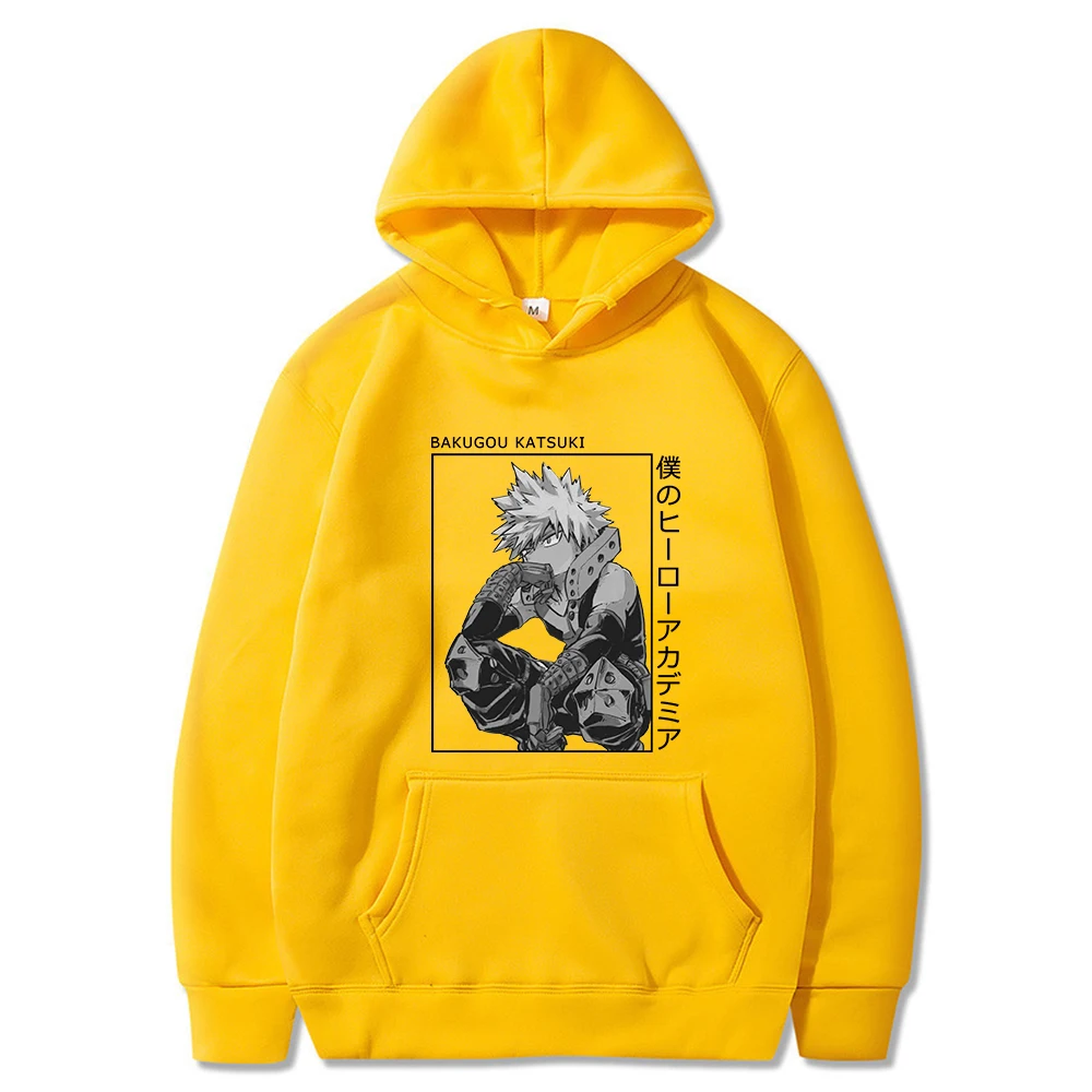 

Harajuku My Hero Academia Unisex Hoodies Manga Bakugou Katsuki Printed Sweatshirt Long Sleeve Autumn Pullover Streetwear