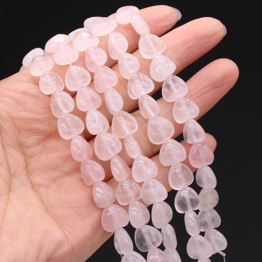 

20pc/strand Natural Stone Quartzs Bead Heart Shape Crystal Spacer Bead for Jewelry Making Necklace Bracelet Accessories