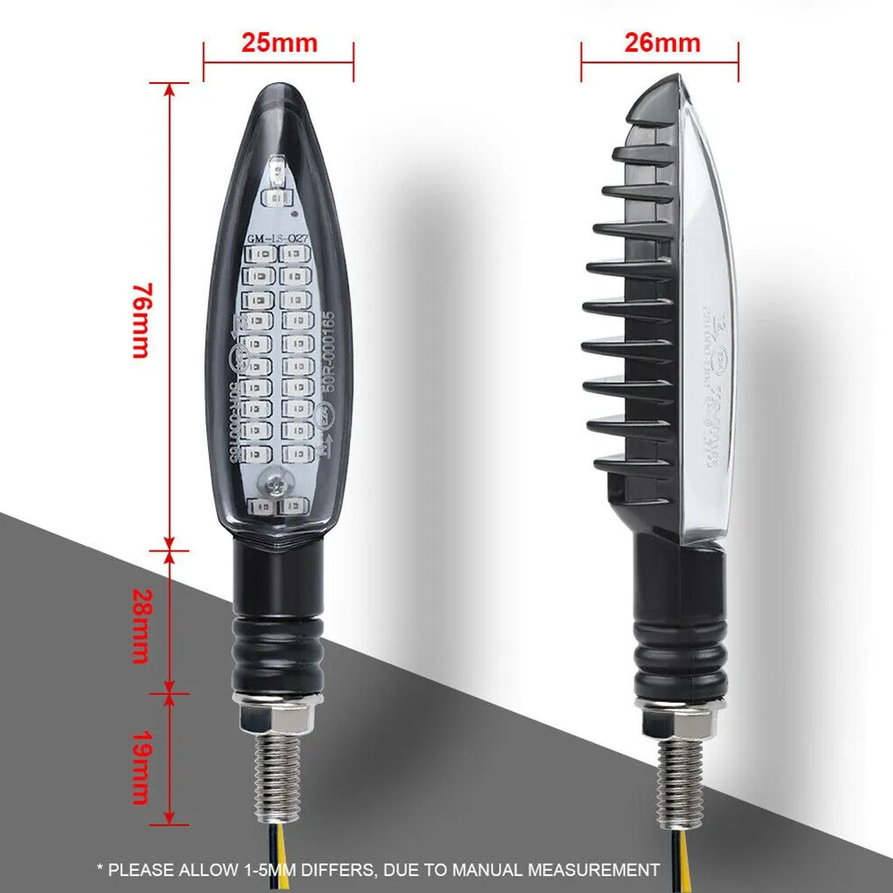 

Indicator LED Light Turn Signal Motorcycle Sequential Universal 24-LEDs