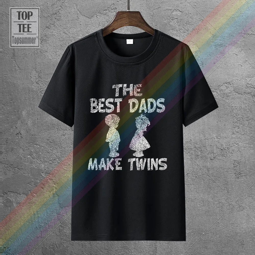 

2018 Hot Summer Funny Cool Fashion Printed Hipster Tops Men'S T Shirt The Best Dads Make Twins Funny Distressed T Shirt