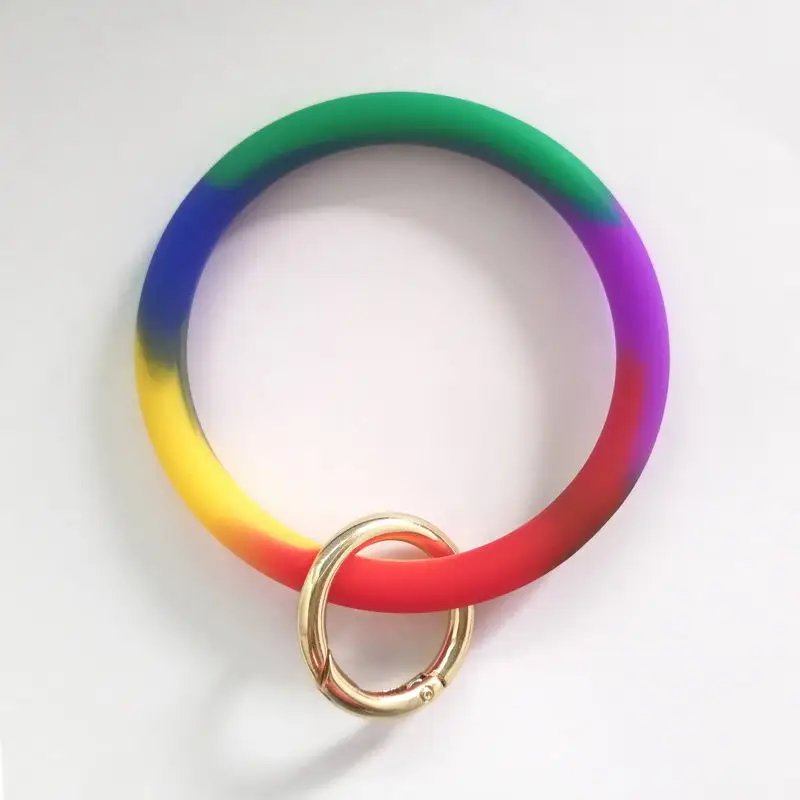 Женский цветной браслет ZWPON разноцветный Силиконовый с круглой цепочкой