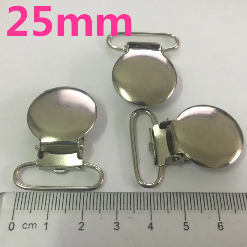 

30 pcs/lot 1''2.5cm Metal Round Pacifier Suspender Clips Garment Accessories Ribbon Craft Sewing Tool Plastic clip tooth