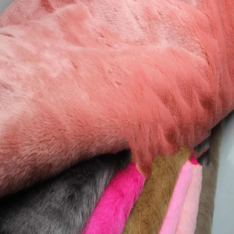 Розовая утолщенная ткань из искусственного кроличьего меха для шитья 2020