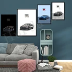 Nissan Skyline GT-R (R34), Холщовый плакат, подарок для мужчины, автомобили, плакаты для мальчиков, настенное искусство для вашего автомобиля, принты гоночных автомобилей Skyline R34