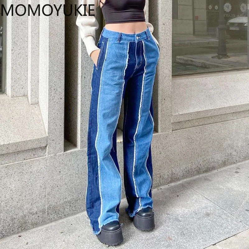 Джинсы женские с завышенной талией уличная одежда в стиле ретро модные хлопковые