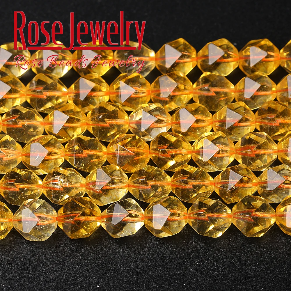 Wholesale AAA Natural Faceted Citrines Beads Yellow Crystal Round Stone Beads For Jewelry Making DIY Bracelet 6/8/10 mm 15