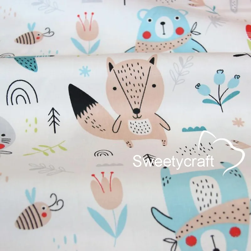 160*50 см мультяшный кролик печатная хлопчатобумажная ткань шитье саржа квилтинг