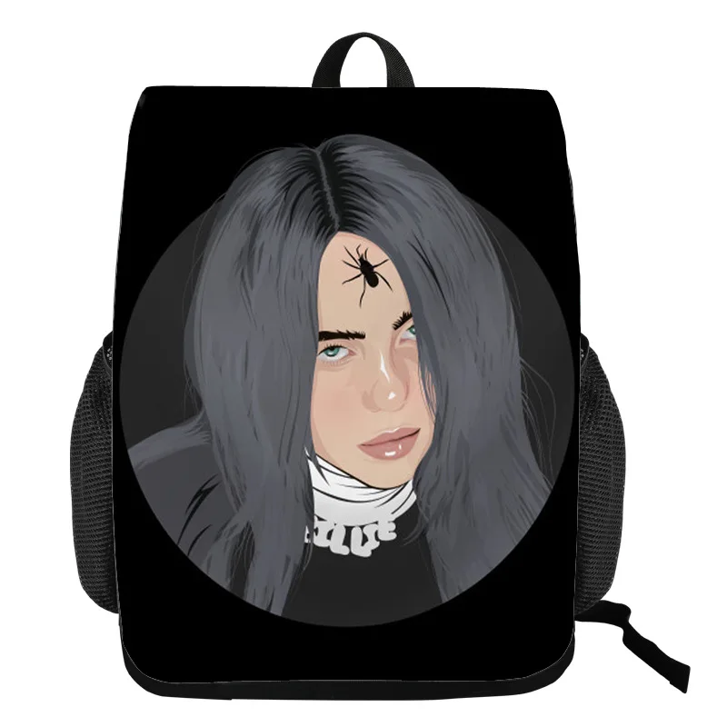 3 Billie Eilish Bagpack Подростковая распылитель ранцевого типа для с искусственного меха, сумочка, добавить свой комментарий elish портфели джинсовый пенал для мальчиков и для девочек рюкзак для путешествий - Цвет: 3
