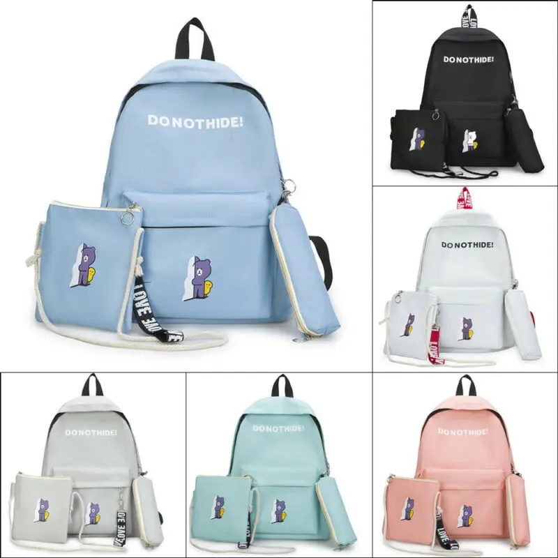 Комплект из 3 предметов женский милый рюкзак школьные сумки сумка на плечо