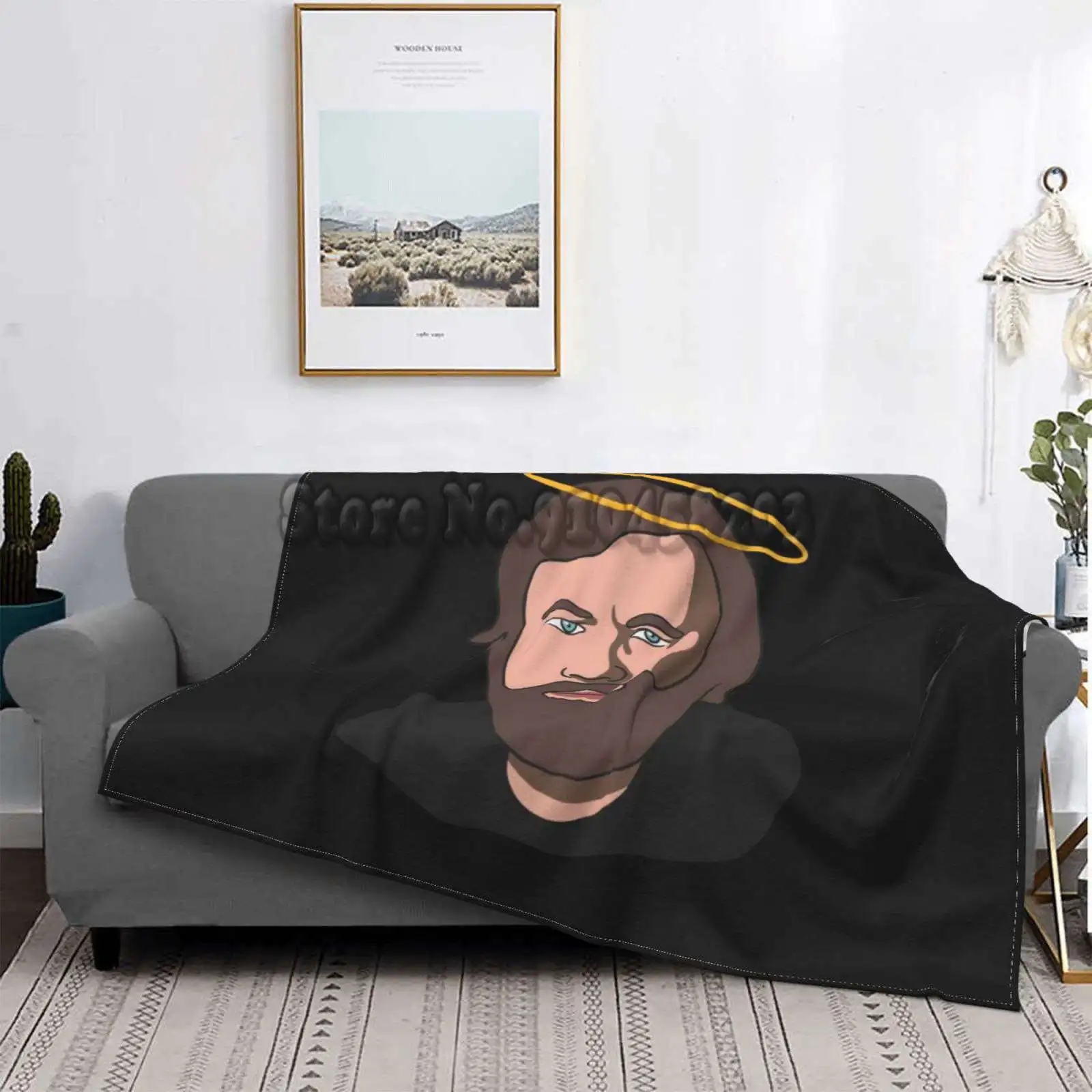 Покрывало для дивана с изображением славяндзека а (ангелом) Фланелевое теплое