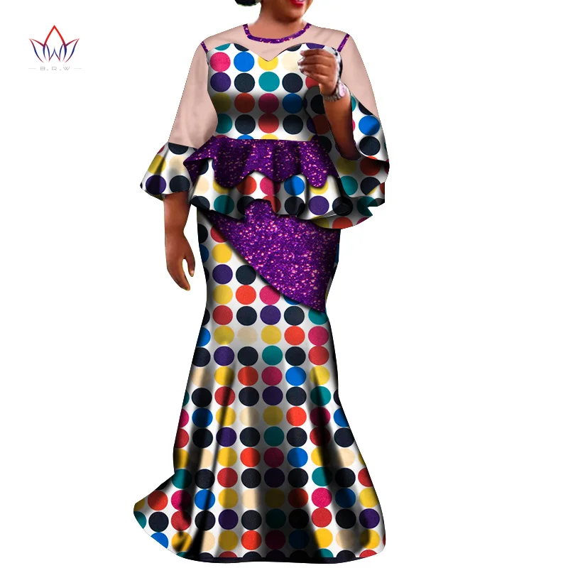African woman dress Long Sleeves Print Tops and Skirt Sets for Women African Clothing 2 Pieces Skirt Set can be Customize WY7150
