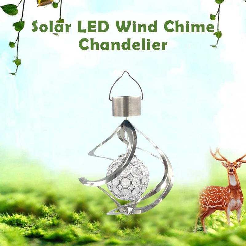

Новое поступление, подвесной светильник на солнечной батарее, s, динамическая Вращающаяся лампа-колокольчик, декоративный светодиодный све...