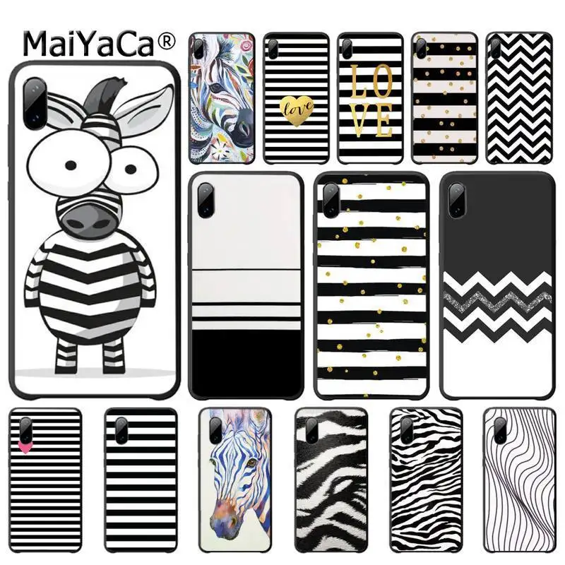 Роскошный чехол в полоску с изображением животных черный белый Зебра для Iphone 5s Se 6