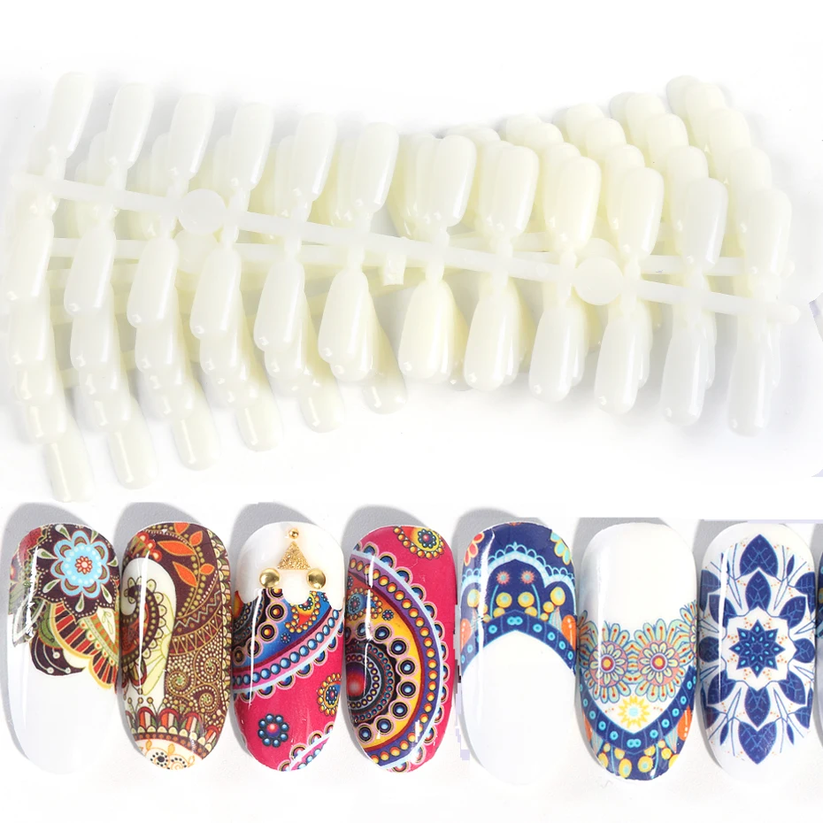 120 шт. накладные ногти во французском стиле акриловый веер полная карта для