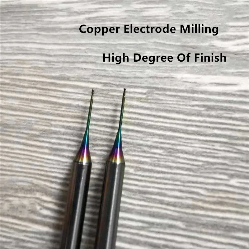 Медный электрод HRC60 Фрезерный резак миниатюрная ребристая угловая Концевая